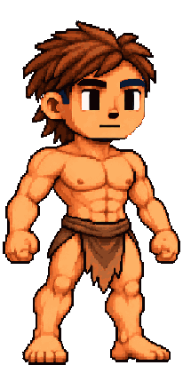The character at the start, in plain cloth